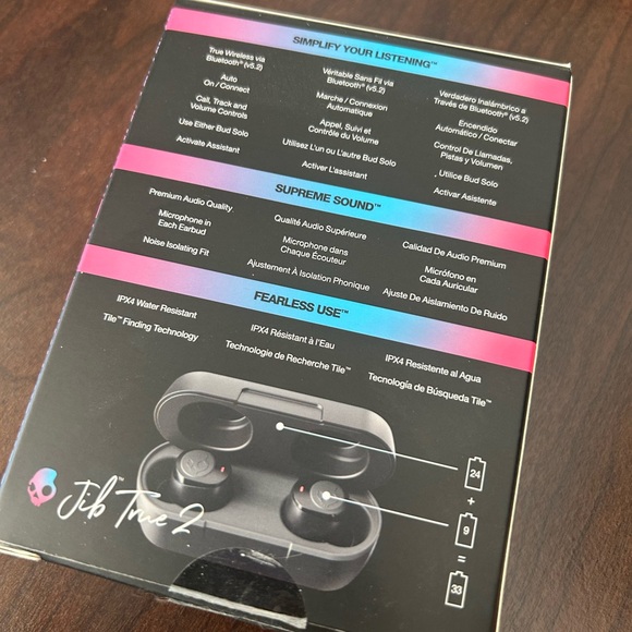 Skullcandy Jib True 2 Wireless Earbuds - Black and Pink - Picture 2 of 4